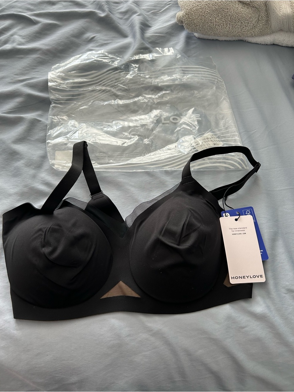 Honeylove Black Seamless Support Bra size M+ nwt